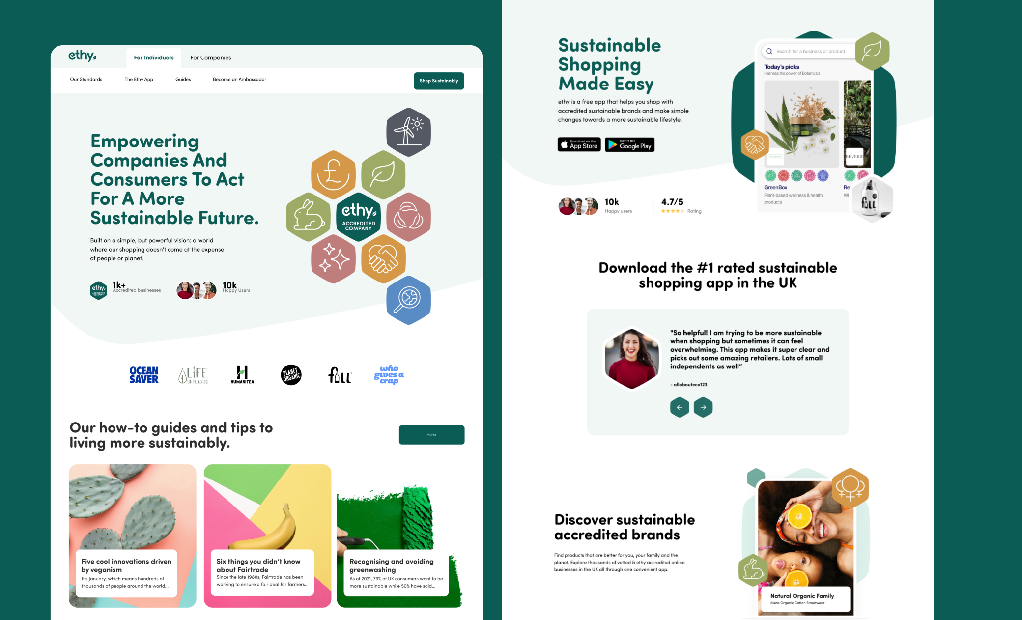 High-fidelity website designs created for Ethy to bring the user experience and visual identity to life.