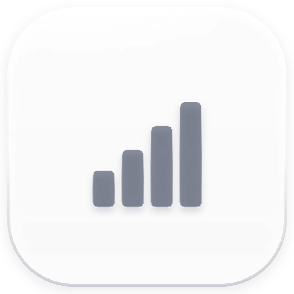 Symbol für starke Mobilfunkverbindung mit vier Balken in aufsteigender Höhe.