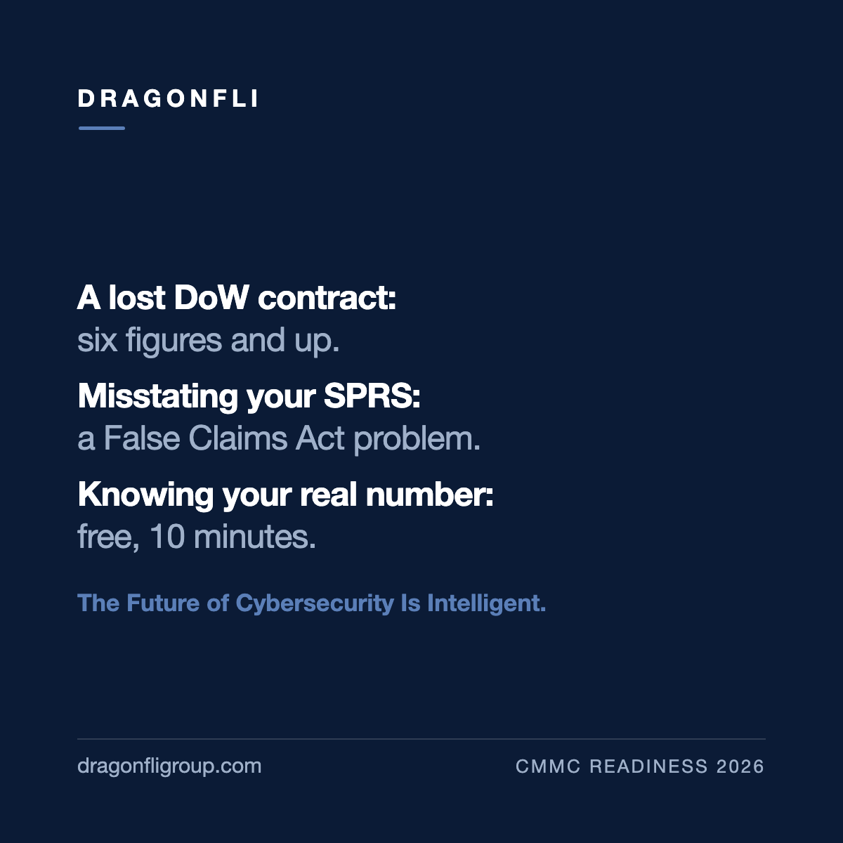 Stat card: the cost of getting CMMC wrong, DoD contract loss and False Claims Act exposure