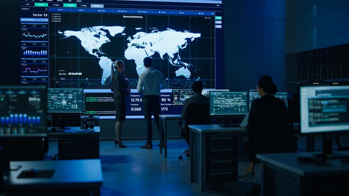 Image showing a network command center utilizing advanced AV over IP solutions