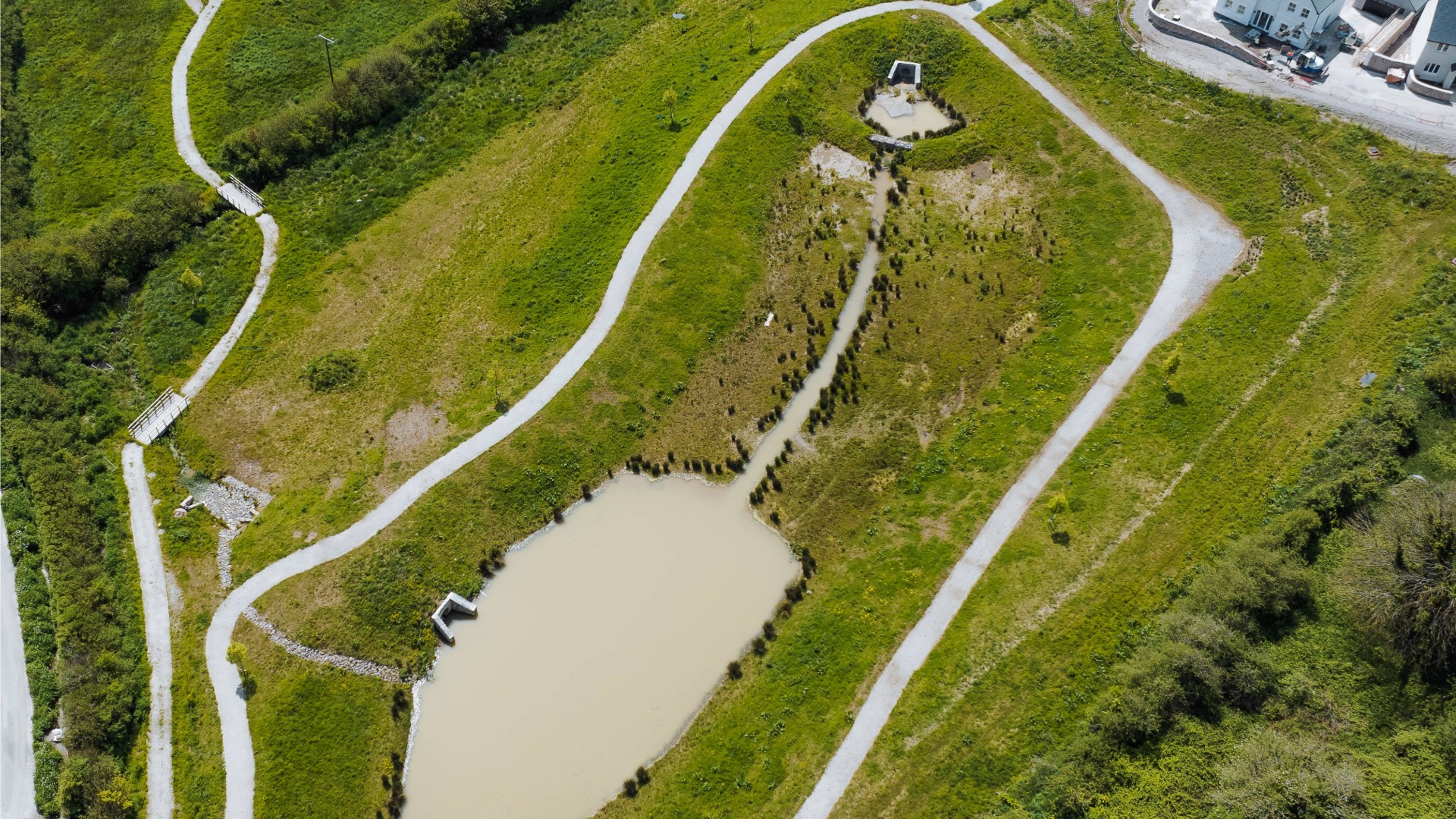 One of multiple attenuation ponds created at Sherford