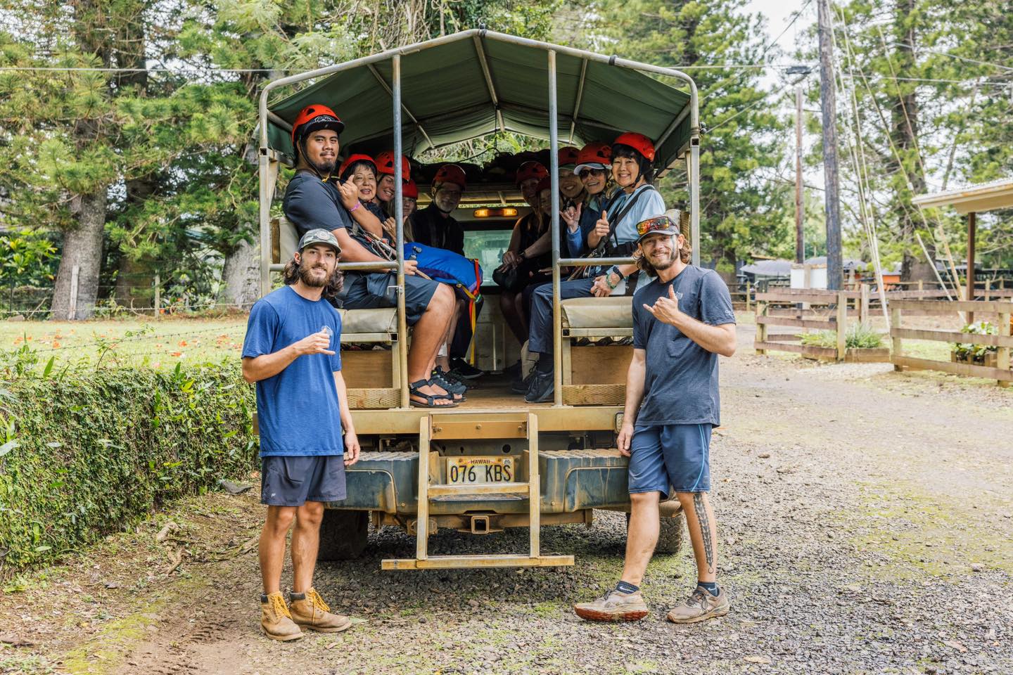 Guest getting ready to zipline at Kipu Ranch on Kauai with Outfitters Kauai