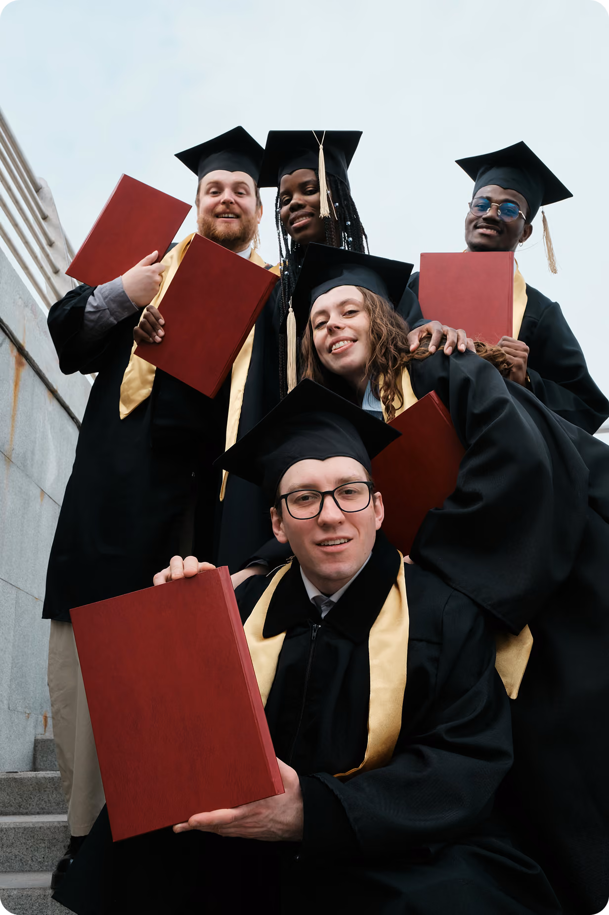 few graduate students are celebrating
