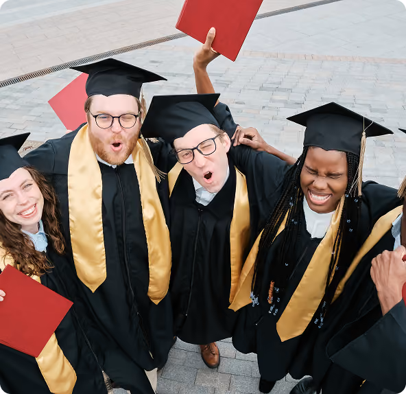 few graduate students are celebrating
