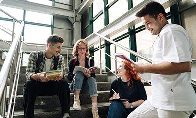 Few students consulting with each other