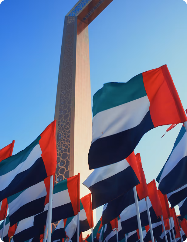 UAE structure with flag