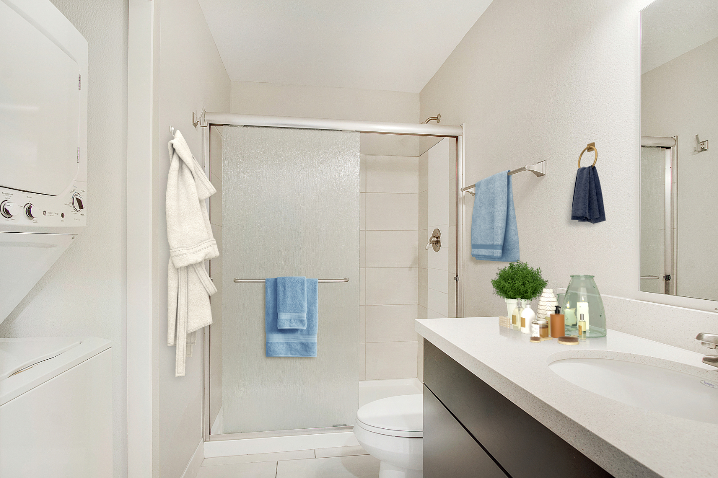 Bathroom with shower tub combo rendering