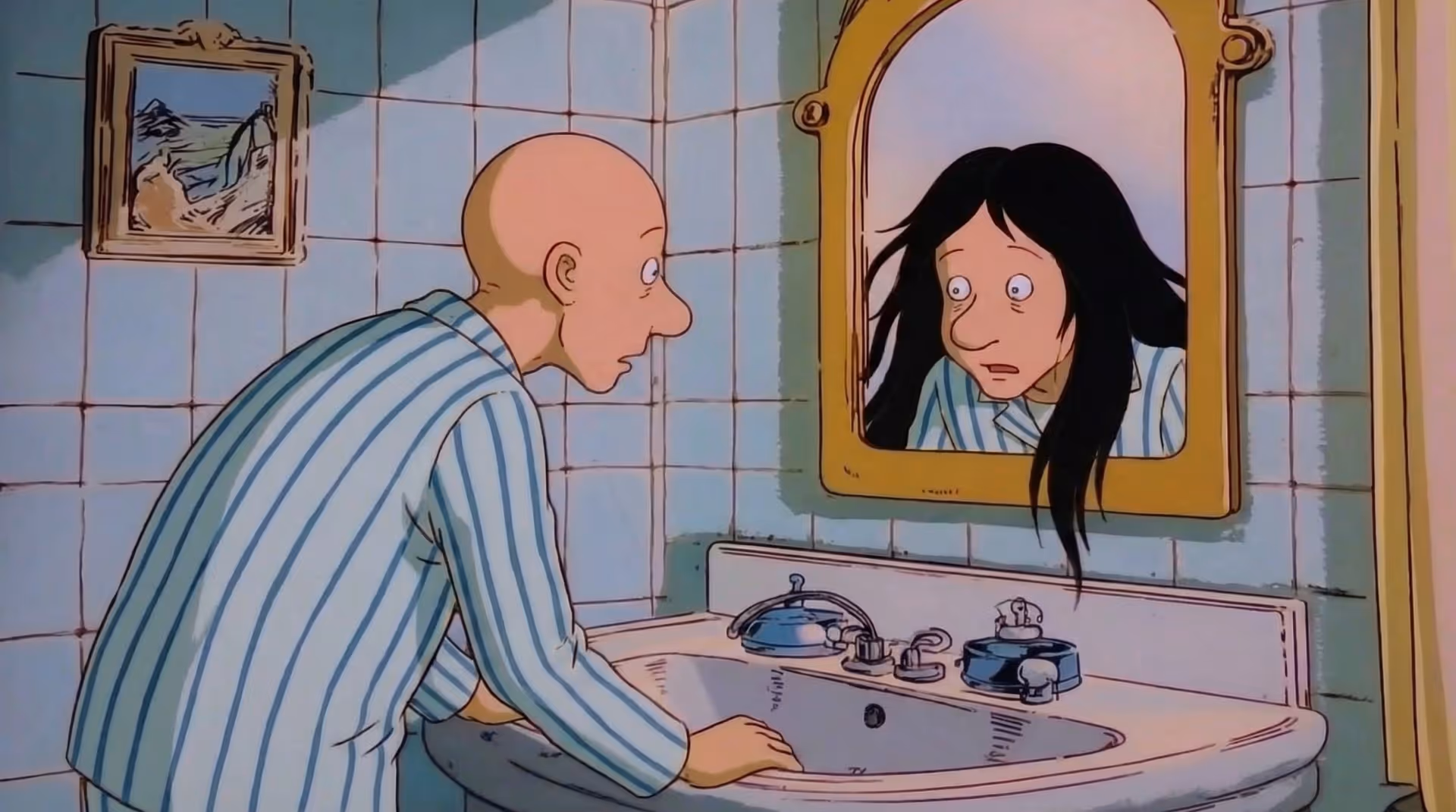 Bald Man Hairy Reflection