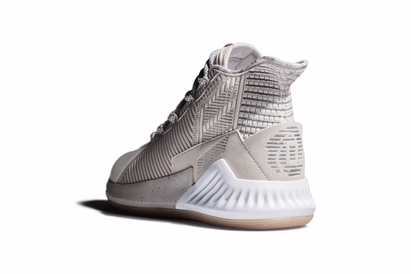 Adidas D Rose 9 basketball shoe, heel and outsole detail