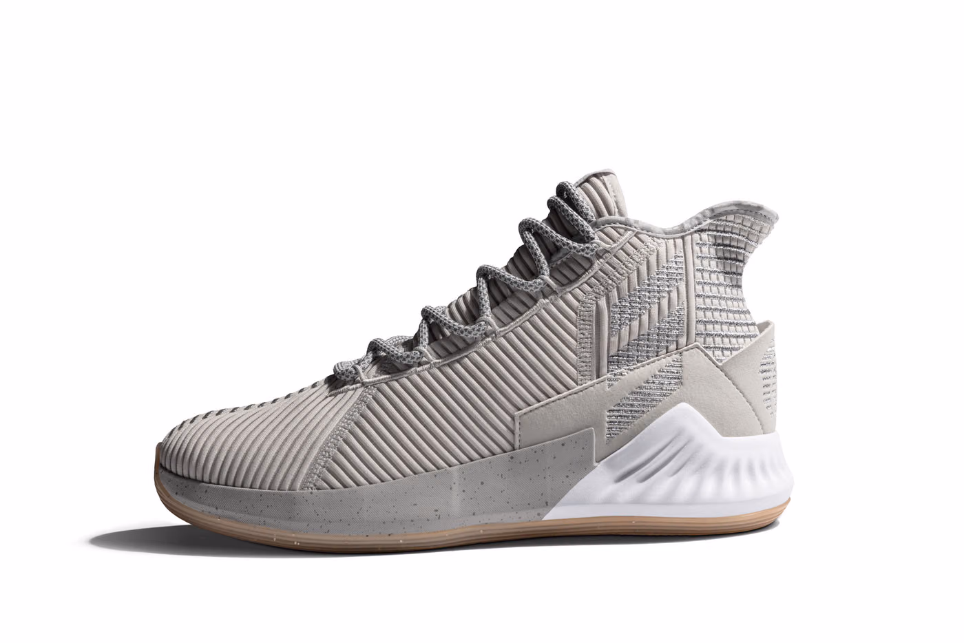 Adidas D Rose 9 basketball shoe, side profile product photography