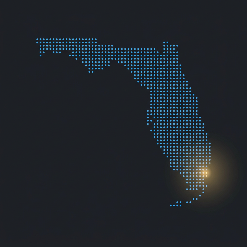 Dotted map of Florida — Ray & Co South Florida service area