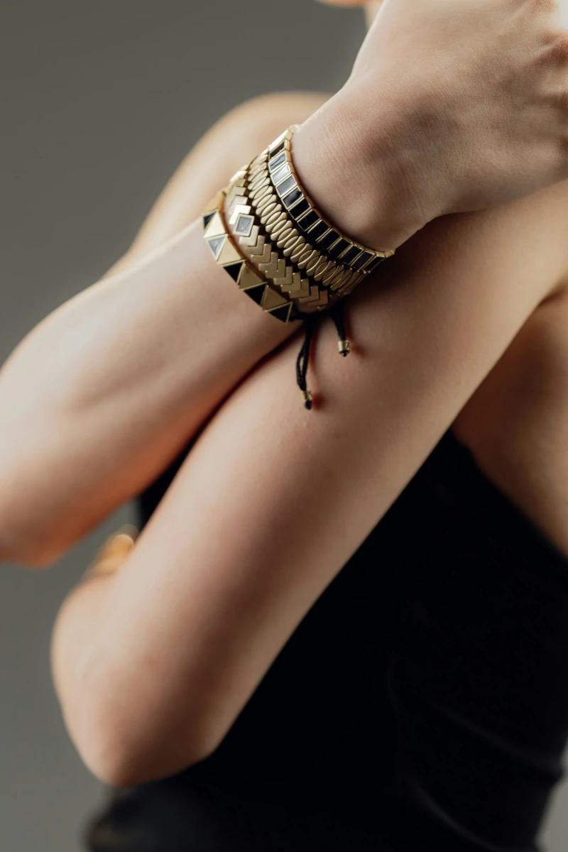 women wearing a bracelet