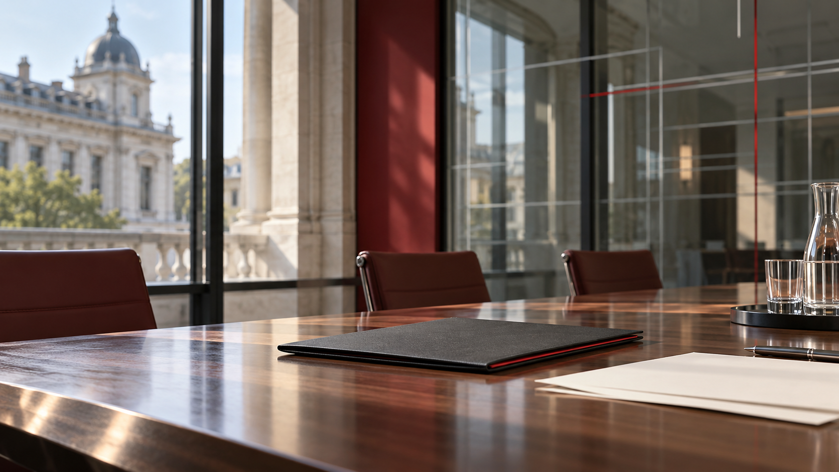 Illustrative photograph of a meeting table accompanying PRIAC’s AI Code announcement