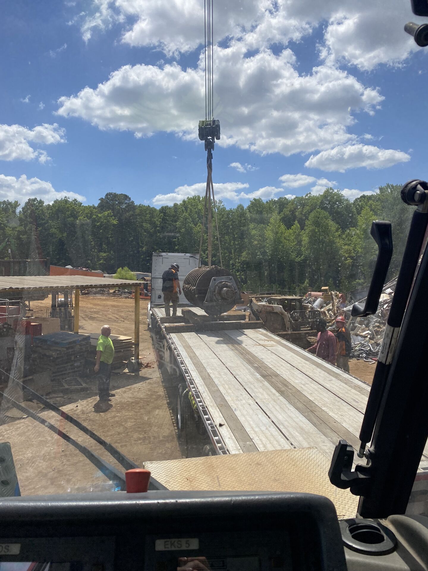 Boom truck on a heavy machinery job