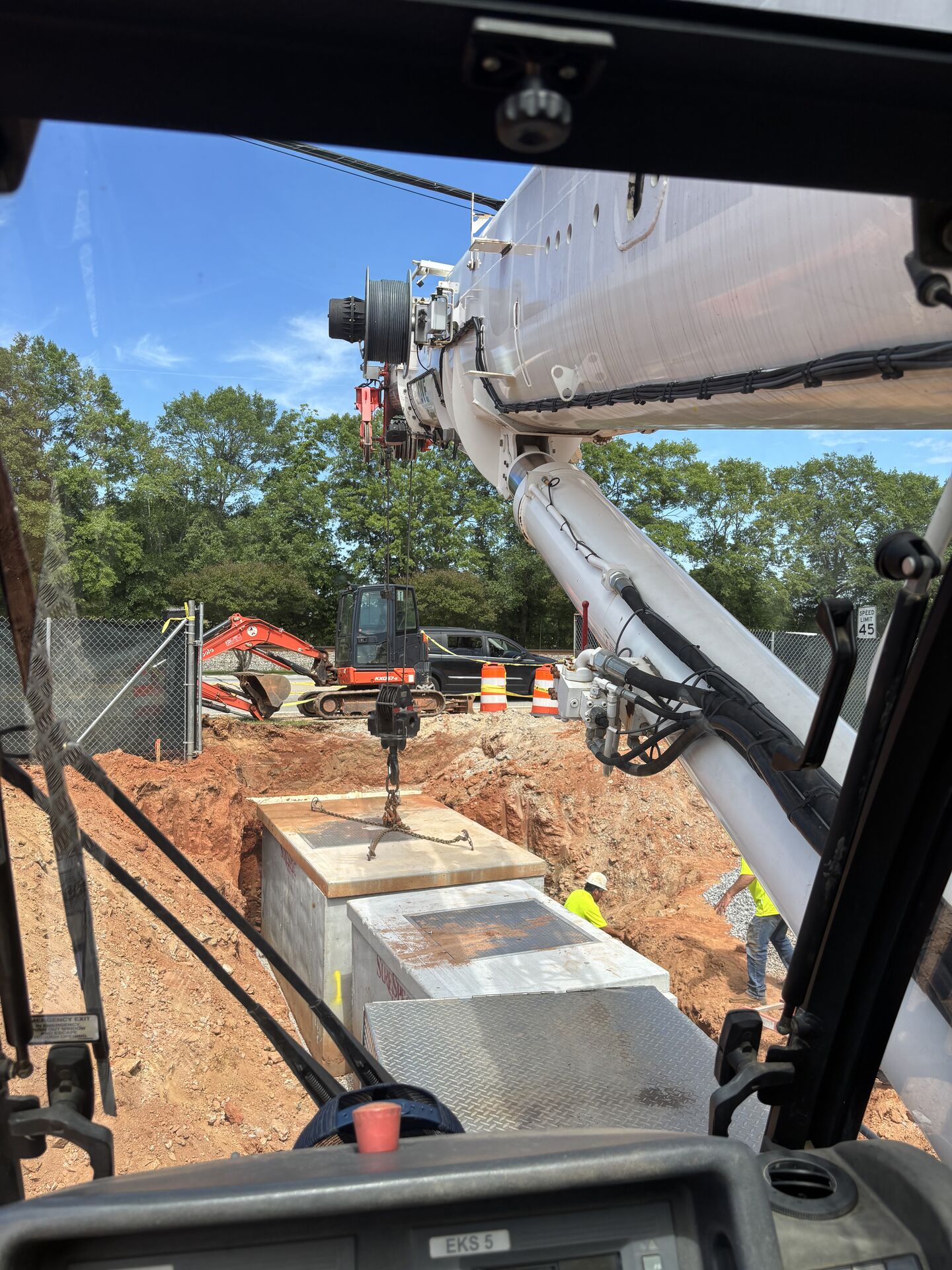 Crane performing a lift at a residential project