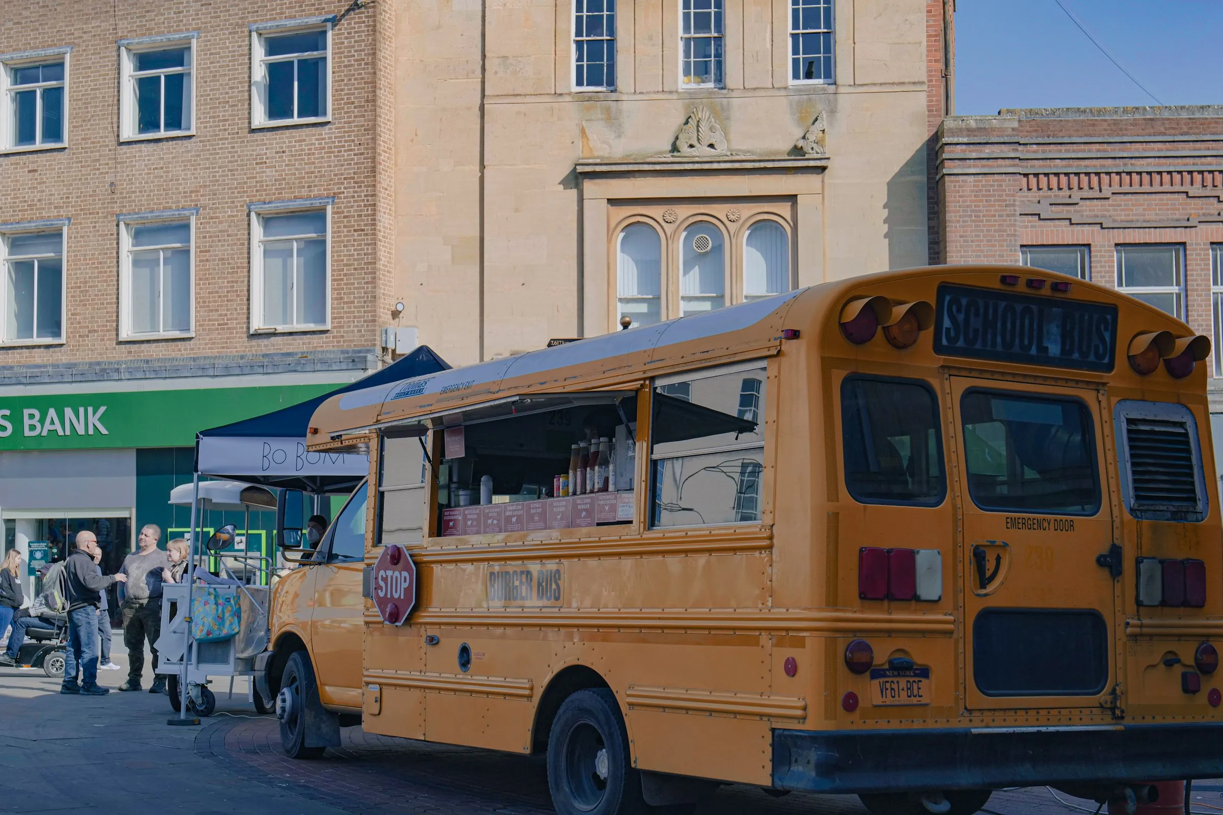 Food truck parked at an outdoor street food event
