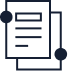 Icon of a circuit board pattern with three connected dots on blue lines.