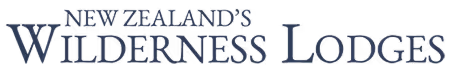 Logo text reading New Zealand's Wilderness Lodges in a dark serif font.
