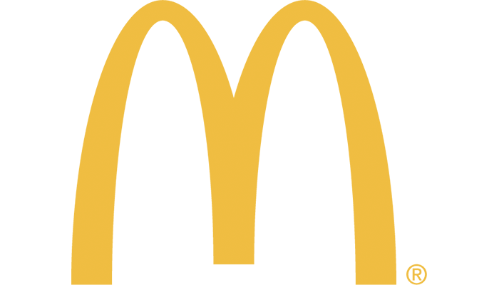 The golden arches logo of McDonald's fast food restaurant.