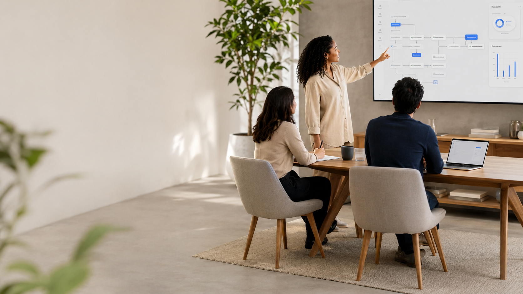 image of a diverse team in a meeting (for a edtech)