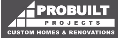 Logo for Probuilt Projects, a company specializing in custom homes and renovations.