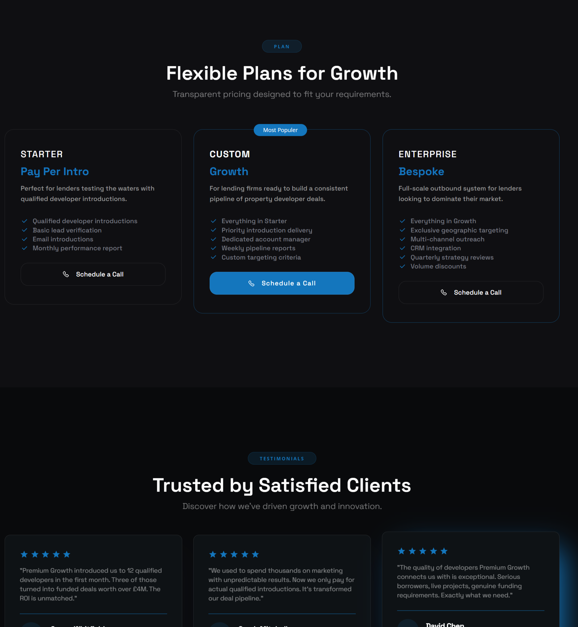 Premium Growth Scheduling & Booking Experience