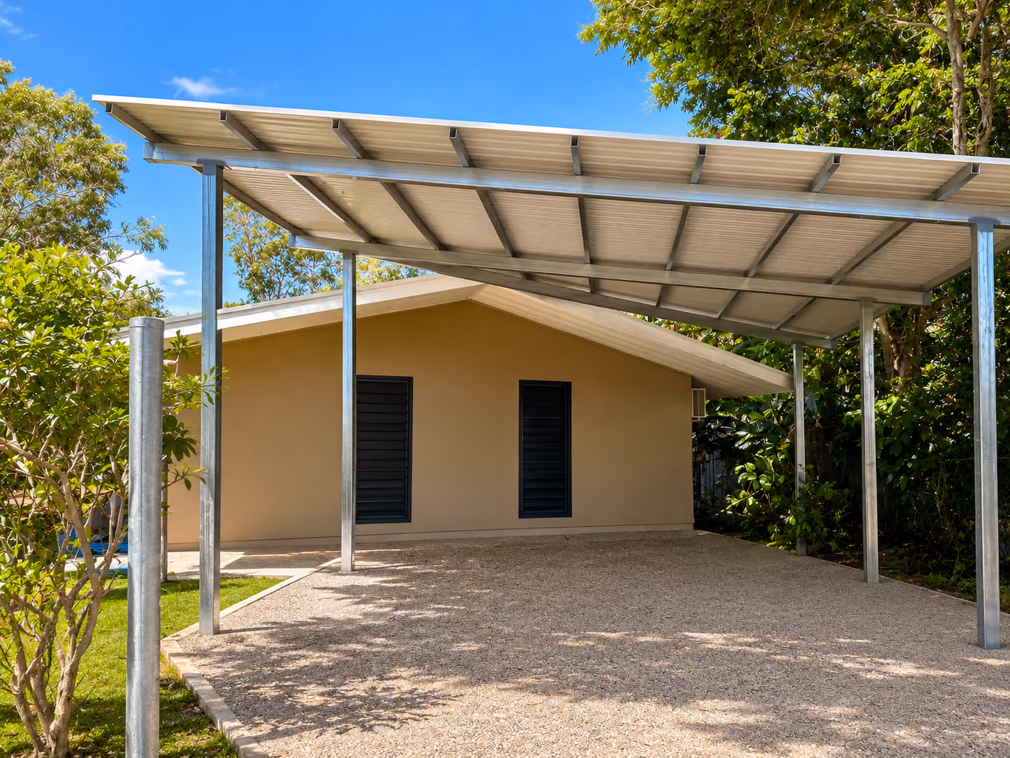 Carport and driveway project completed by M&K Carpentry