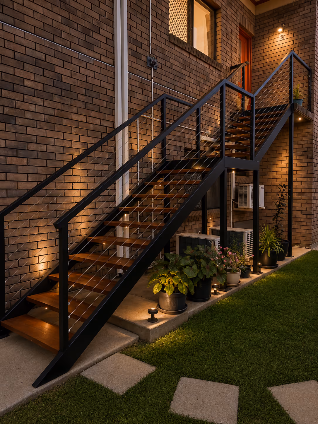 Custom staircase project completed by M&K Carpentry