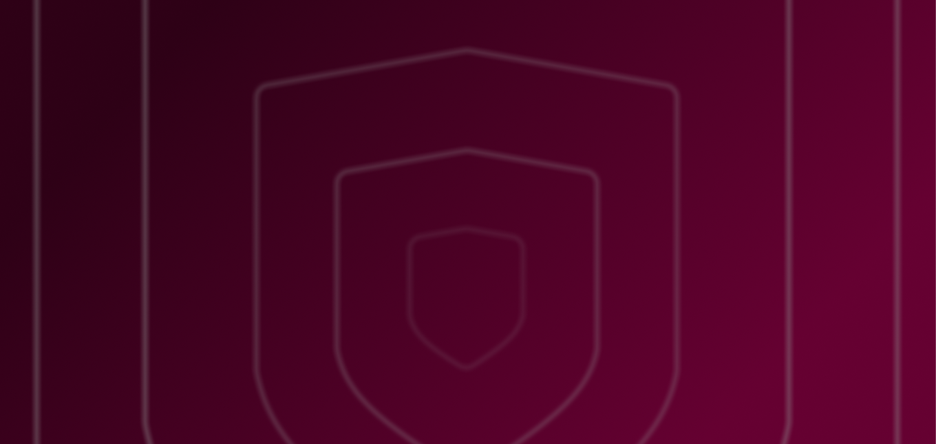 Dark purple background with faint outlines of nested shield shapes.