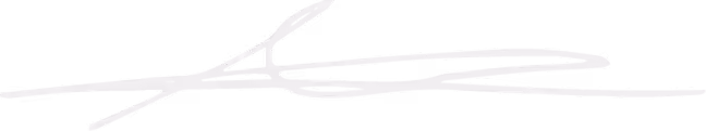 Elegante Unterschrift in fließender Schriftart mit schwungvollen Linien, weiß auf transparentem Hintergrund.