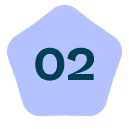 Icône en forme d'étoile avec le numéro 02 au centre sur fond violet clair.