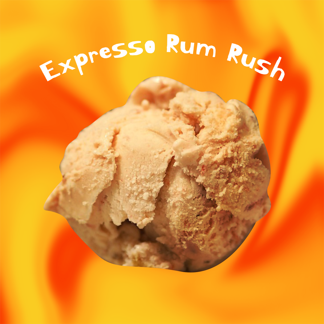 Coffee and rum inspired ice cream flavour concept for tropical branding project