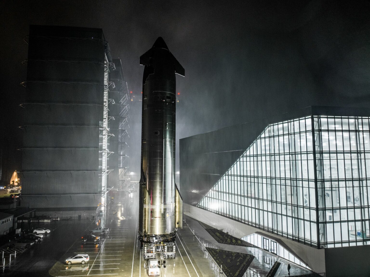 SpaceX's Starship vehicle, the fully reusable upper stage, at Starbase.