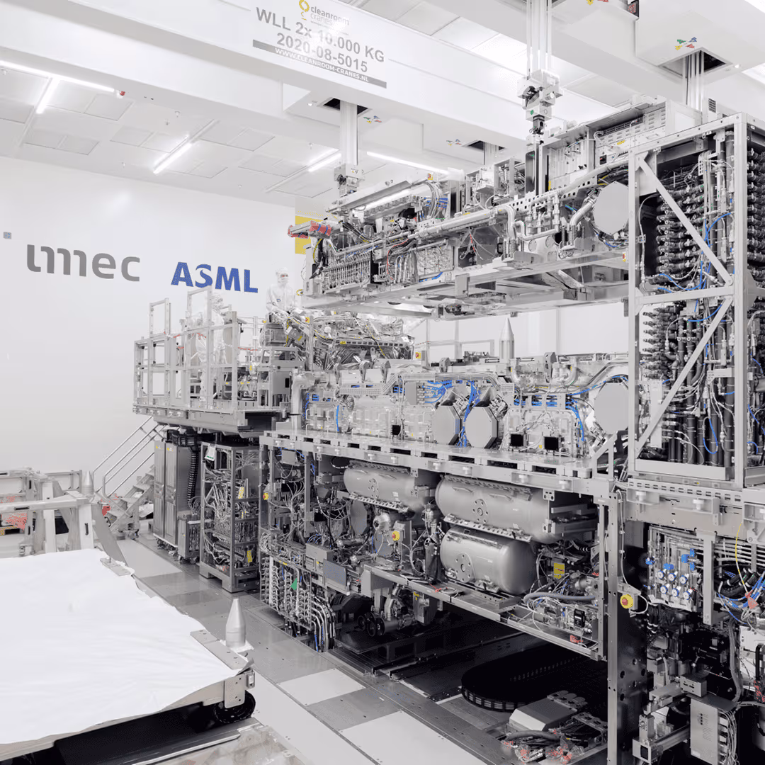 An ASML extreme-ultraviolet (EUV) lithography machine, among the most complex machines ever built, used to print the world's most advanced semiconductors.