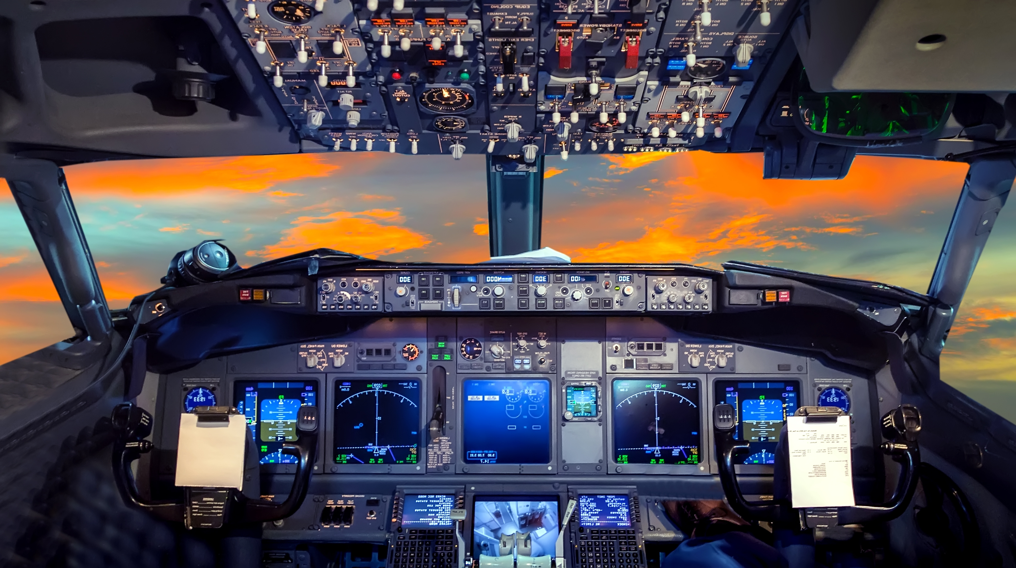 Airplane cockpit instruments