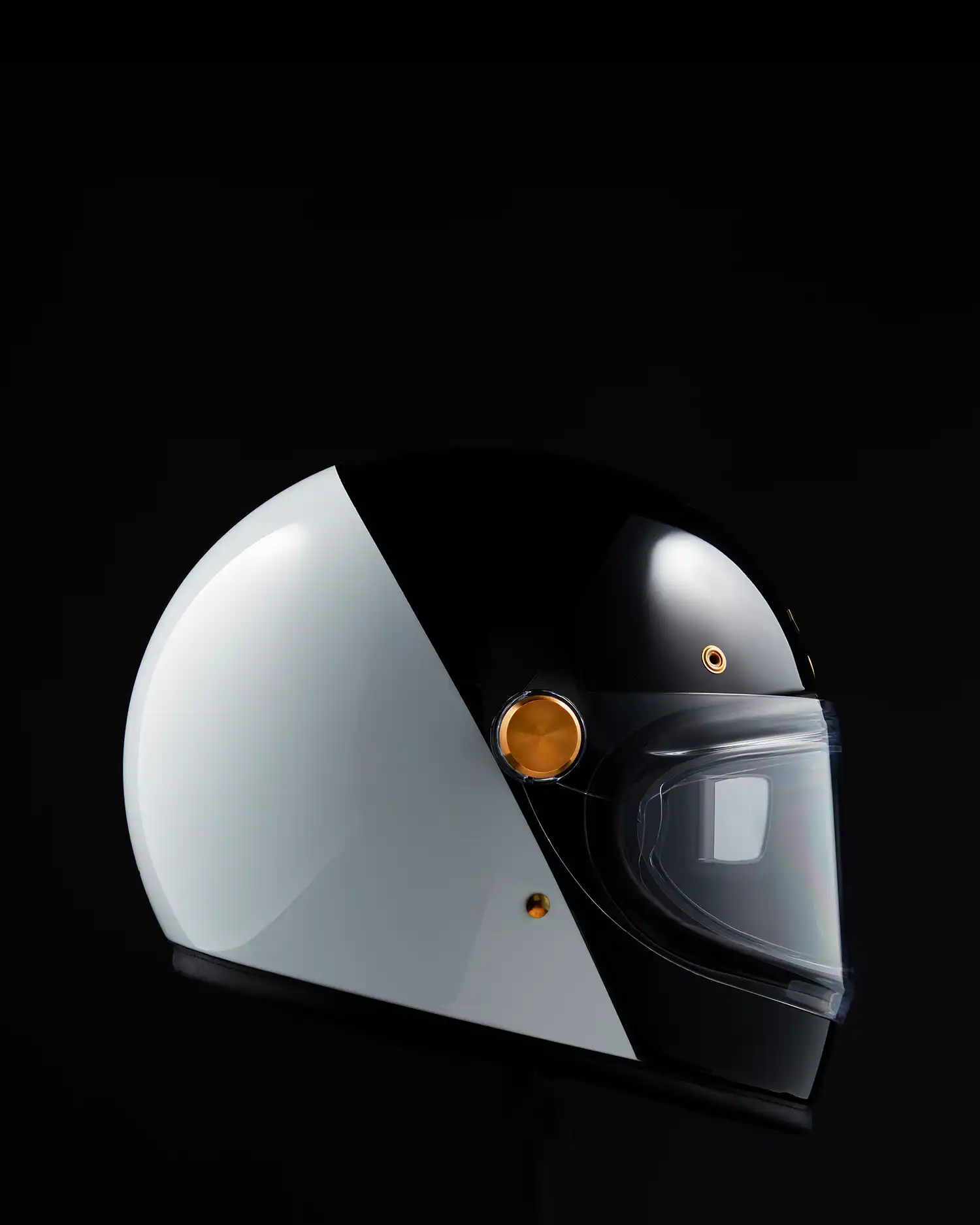 Side view of an Arc Hedon Helmet with two face colour scheme