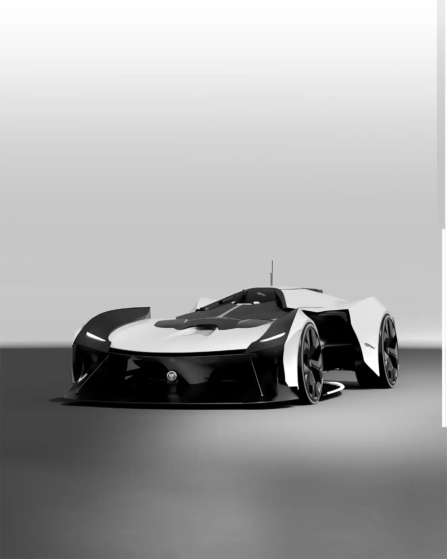 Vehicle engineering services image showing concept rendering of a high performance sports car, front view