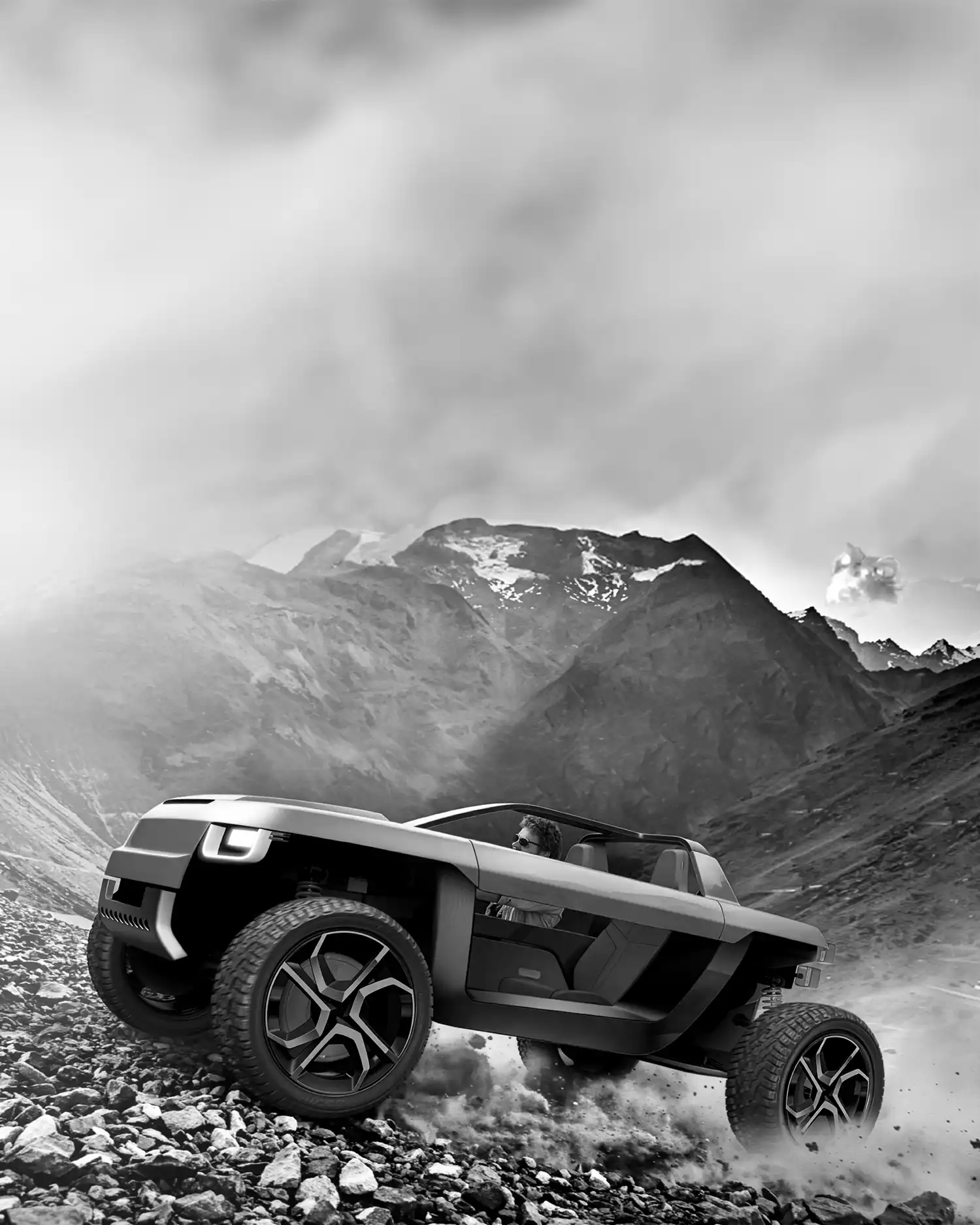 Automotive design consultancy CAD model showing model of an offroad vehicle concept
