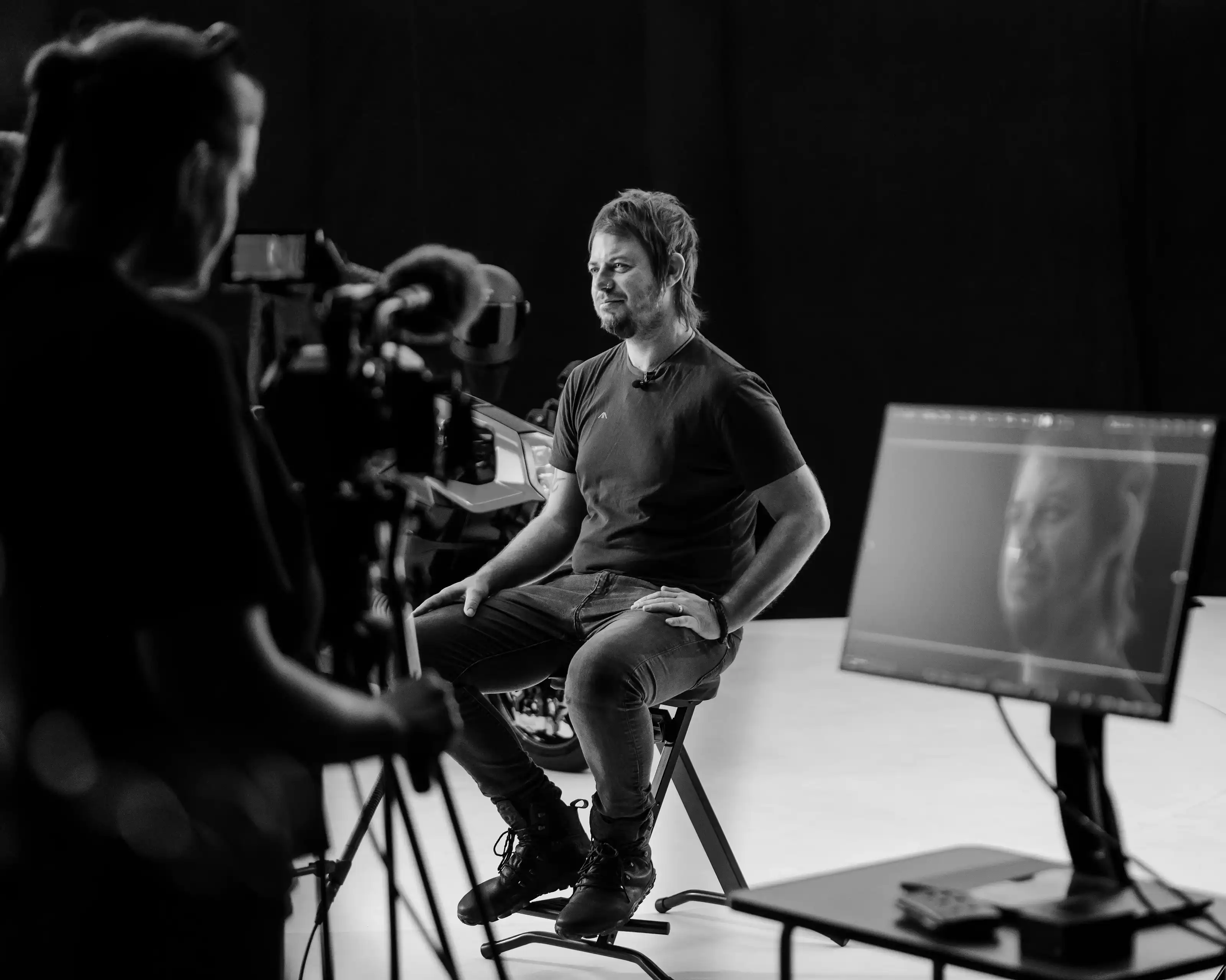 Photo of an interview with Mark Truman, CEO of Arc Vehicle Ltd