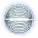 Circular icon with symmetrical curved black lines converging at two points inside a dashed circle border.