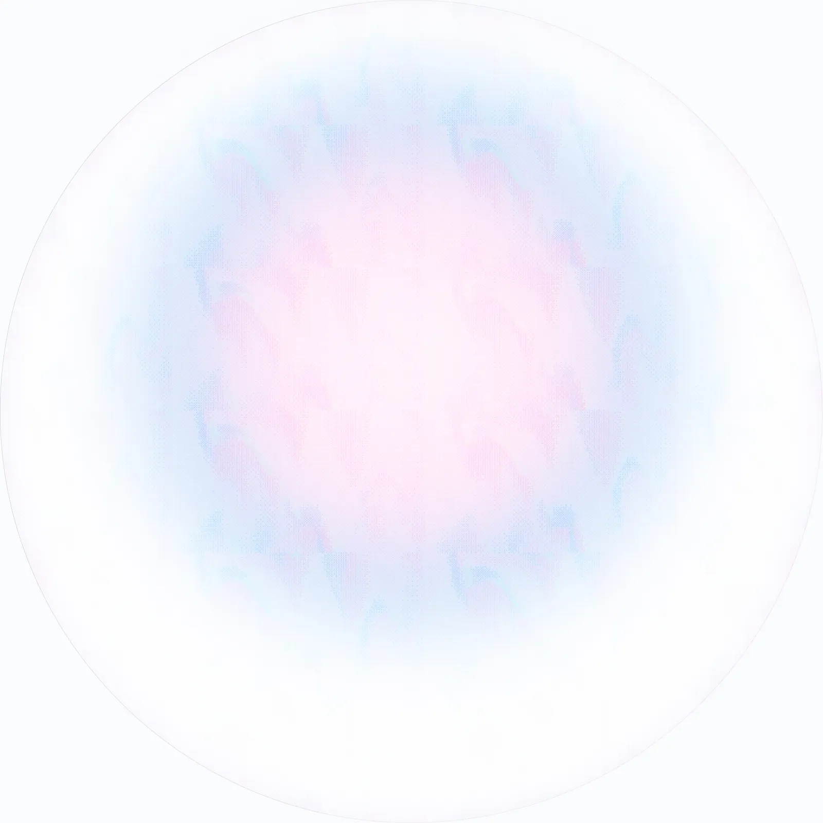 Soft pink and blue gradient abstract flower pattern inside a circular shape.