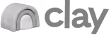 Clay logo with a blue arch over yellow and red layers next to the word Clay in black text.