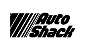 Auto Shack logo with stylized diagonal stripes on the left and bold text on the right.