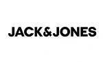 Jack & Jones brand logo in bold black uppercase lettering on a white background.