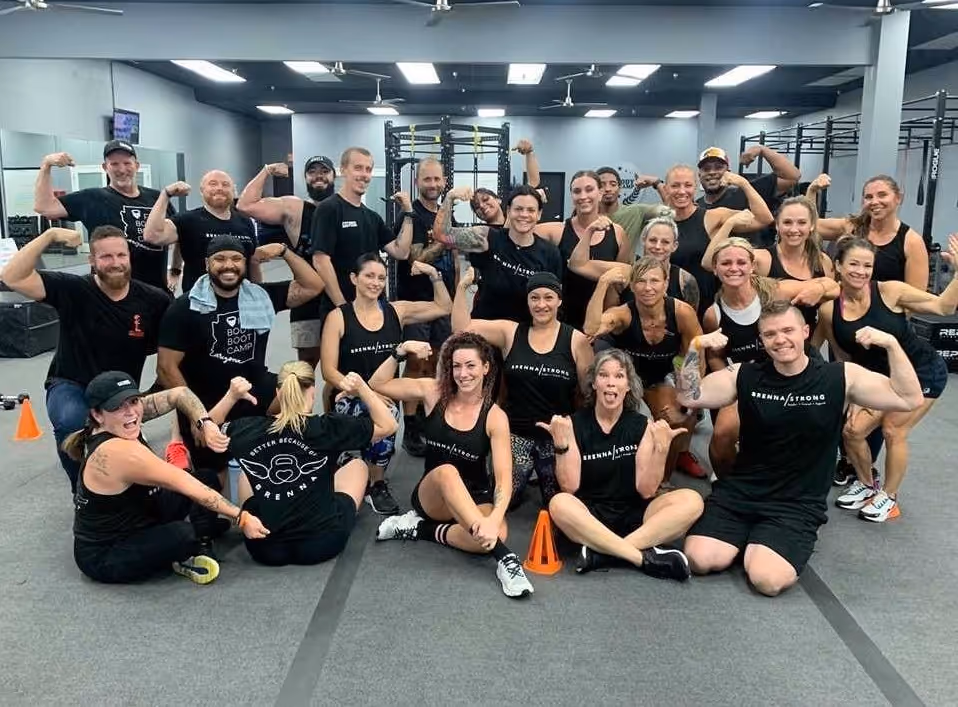 Advanced athletes engaged in high-intensity boot camp workout
