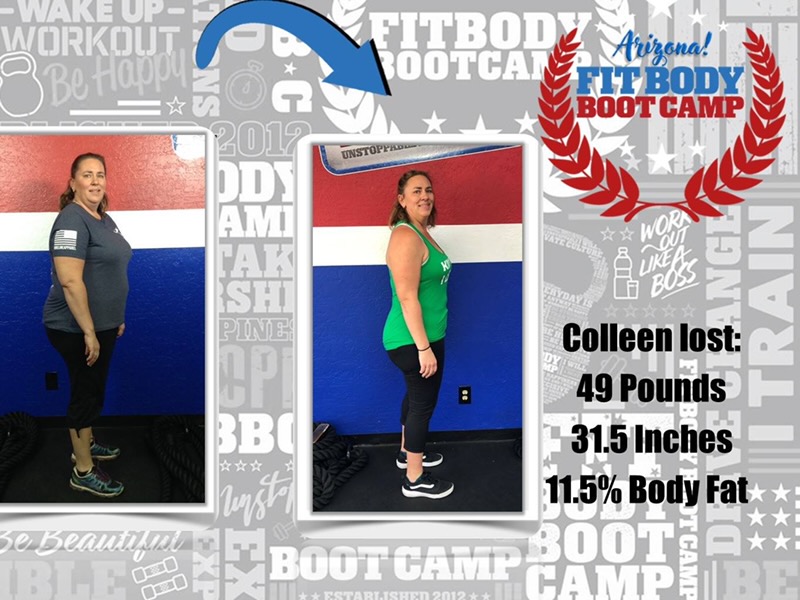 Copper State Fit Co. Transformations page hero showing multiple client success photos