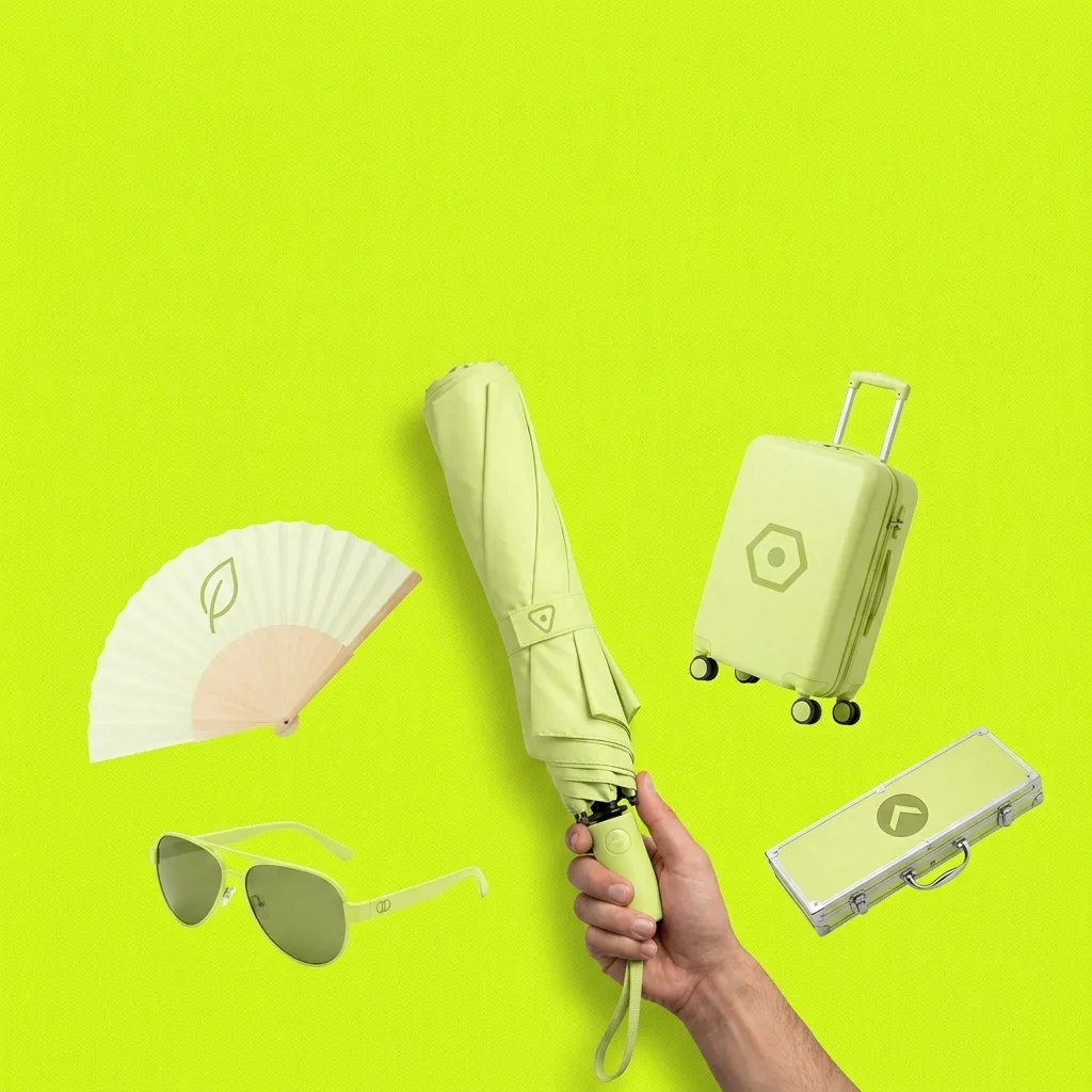 Objets publicitaires Outdoor & Travel : parapluie pliable, sac à dos, chapeau et set BBQ personnalisés — LOGOBJET