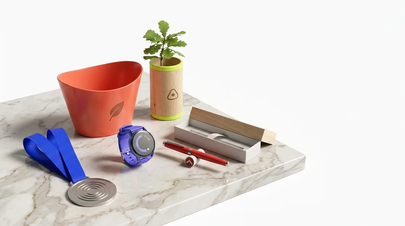 Cadeaux pour marquer vos temps forts : médaille gravée, montre connectée, stylo premium et coffret — LOGOBJET
