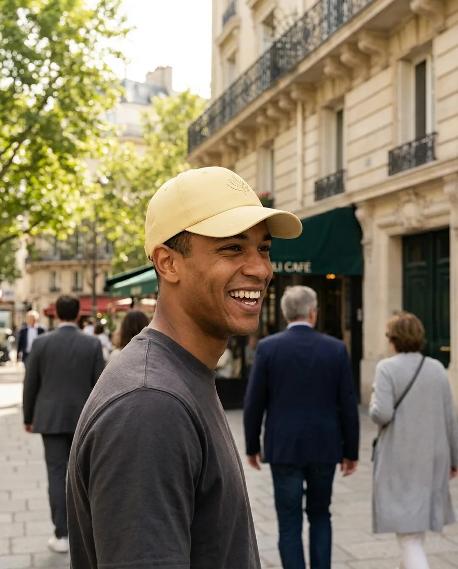 Casquette personnalisée en situation lifestyle — Textile d'Image, objet publicitaire LOGOBJET