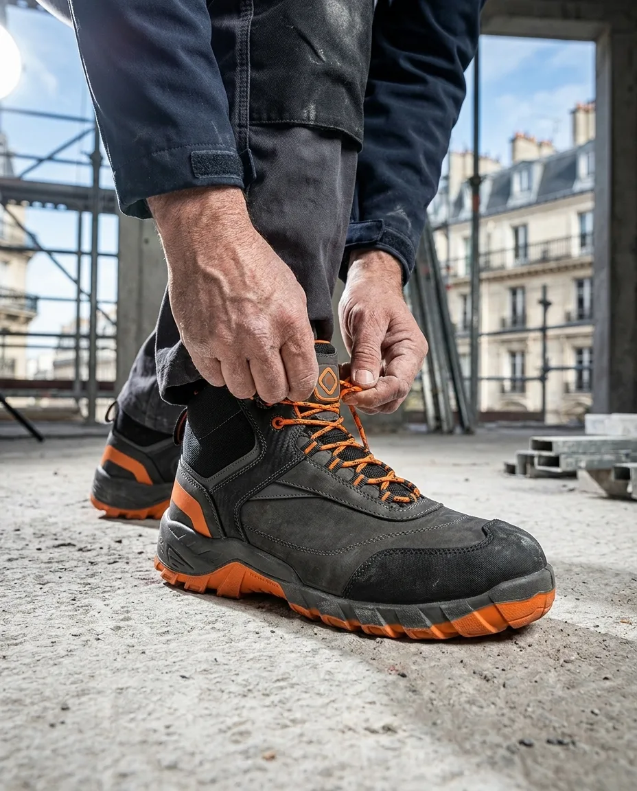 Chaussures de sécurité personnalisées en situation lifestyle — Textile Pro & EPI, objet publicitaire LOGOBJET